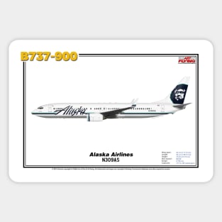 Boeing B737-900 - Alaska Airlines (Art Print) Sticker